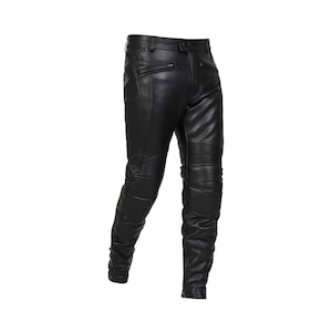 Leather Motorcycle Trousers, Cowhide Biker Trousers, Motorcycle Leather Jeans, Men&#39;s Leather Trousers, Black Leather Trousers