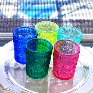 Miniature set of 10 Colorful Ornate Glasses/Cups - Dollhouse Accessories/Miniatures