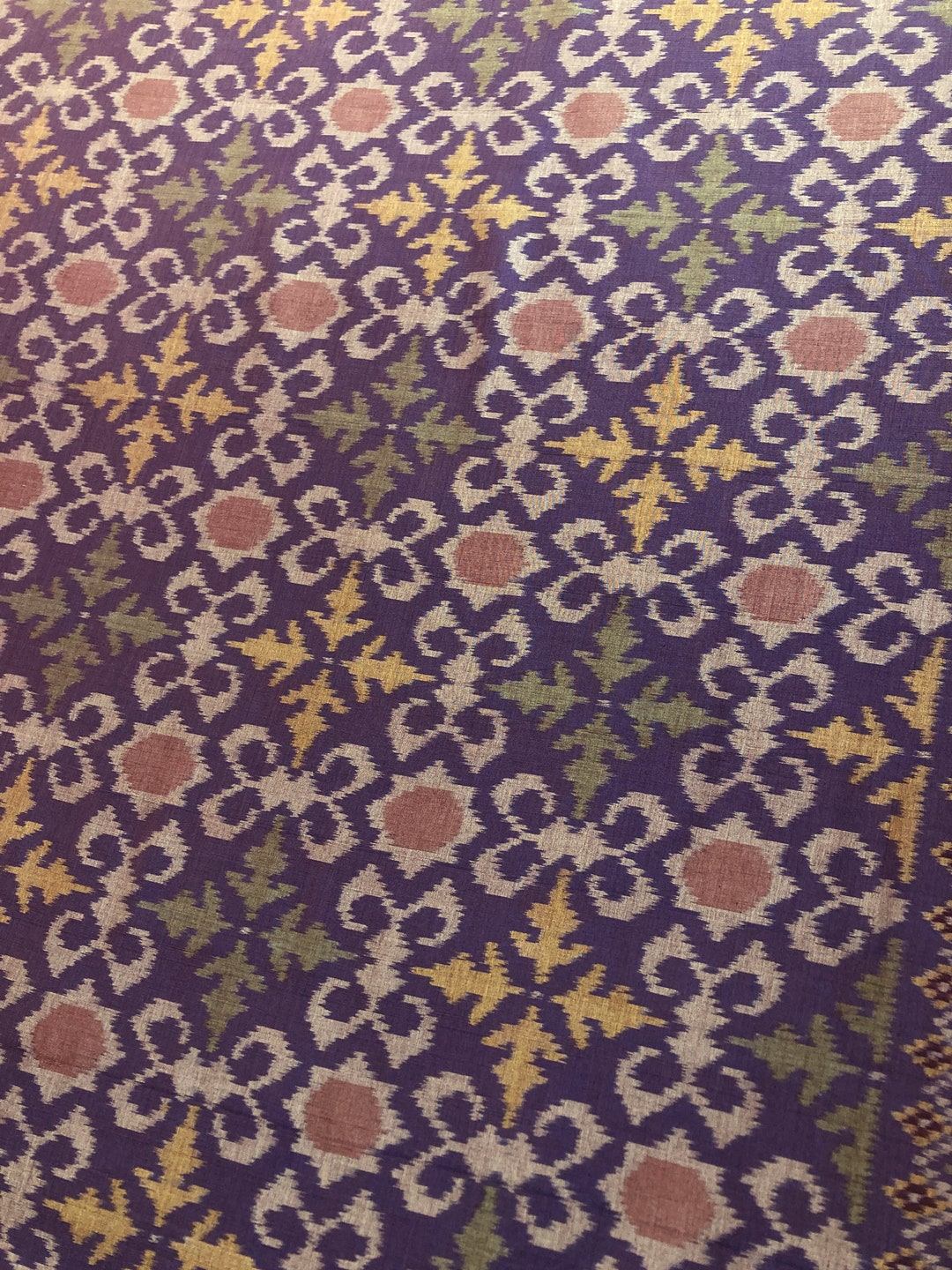Natural Dye Bali Ikat Textile With Multicolor Floral Pattern 100 Natural Dye Bali Ikat Textile With Multicolor Floral Pattern 100