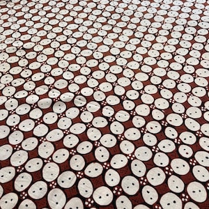 Natural Dye Batik Textile with Hand-stamped Geometric Motif, 100% Cotton, Made in Indonesia