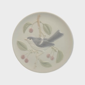 Vintage 1996 Decorative Blue Bird in Tree Bisque Plate Decorative Wall Hanging