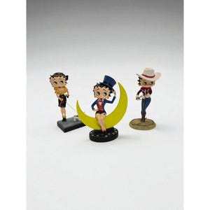 Lot of 3 Vintage Betty Boop Figurines &quot;Moonglow&quot; &quot;Cowgirl&quot; &quot; Out for a Stroll&quot;
