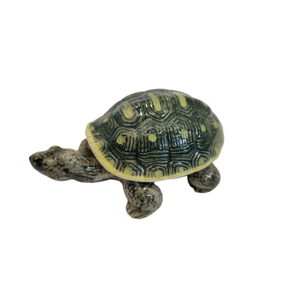 Vintage Porcelain Ceramic Green Tortoise Turtle T… - image 2