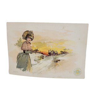 Vintage Clarks O.N.T. Spool Cotton Best Thread Winter Trade Card