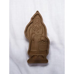Vintage 1990 Longaberger Pottery Father Christmas Cookie Mold Christmas Baking