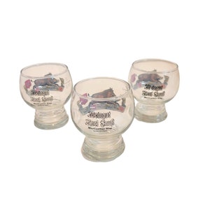 Set of 3 Vintage 1970&#39;s Wine Tasting Glasses Weingut Karl-Werner Faust Winery