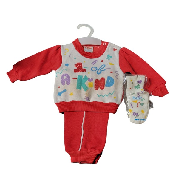 Vintage Les Kids Red & White Knot Outfit w/Matchi… - image 1
