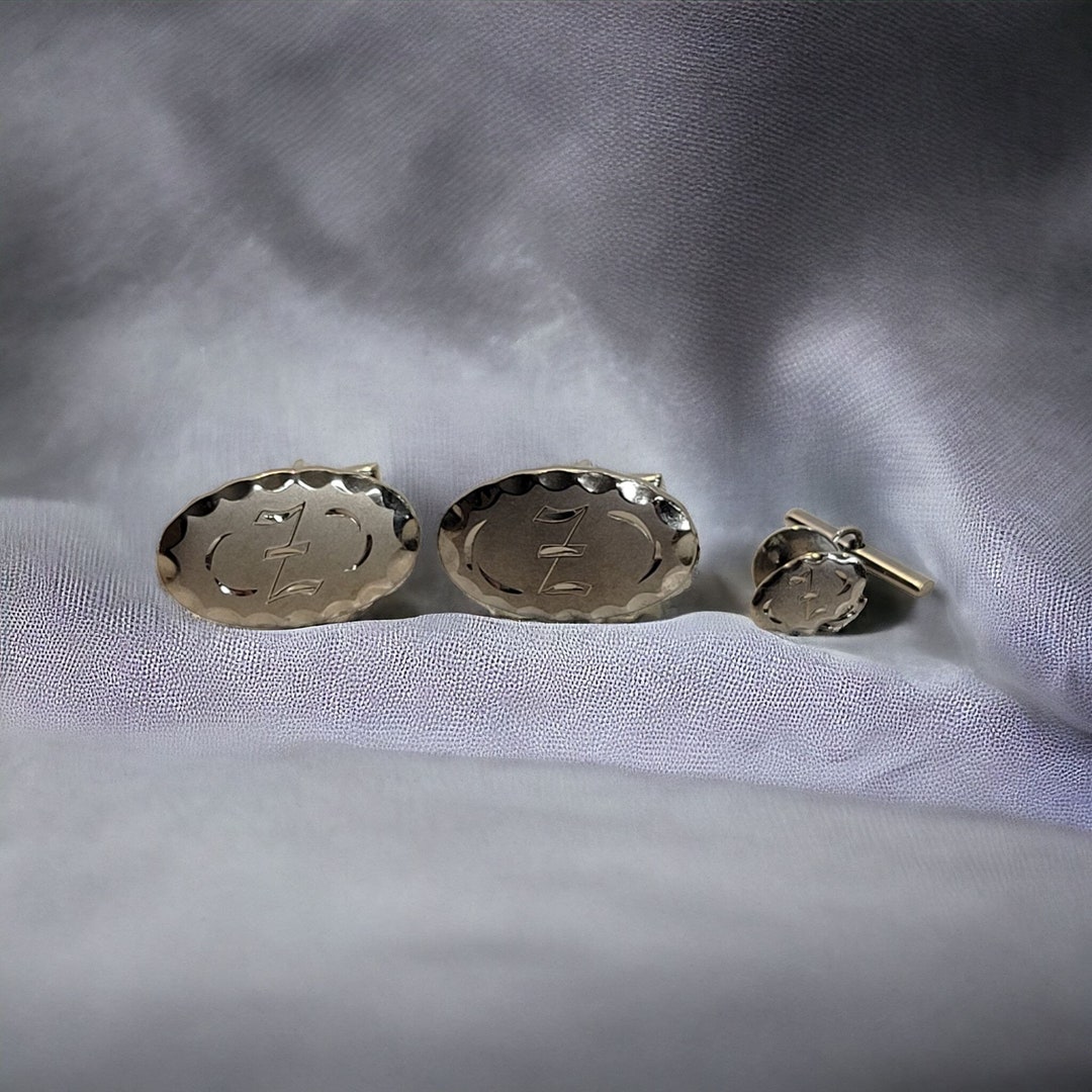 Boutons De Manchette Vintage Argentés - Style Ressort, Pour Homme, Occasion