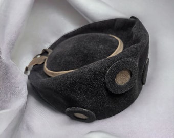 Vintage Gwenn Pennington Exclusive Black Felt Ribboned Women's Hat Beret