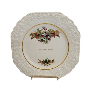 Vintage Nova Scotia Canada Collectors Plate Tartan & Heather Lord Nelson Pottery