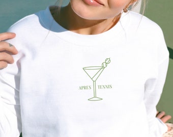 Apres Tennis Sweatshirt For Women Tennis Shirt Old Money Aesthetic Sweatshirt Tennis Captain Gifts Tennis Club Sweatshirt Tennis Team Shirts