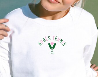 Apres Tennis Sweatshirt für Frauen Tennis Shirt Altes Geld Ästhetisches Sweatshirt Tennis Kapitän Geschenke Tennis Club Sweatshirt Tennis Team Shirts