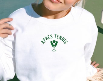 Apres Tennis Sweatshirt für Frauen Tennis Shirt Altes Geld Ästhetisches Sweatshirt Tennis Kapitän Geschenke Tennis Club Sweatshirt Tennis Team Shirts