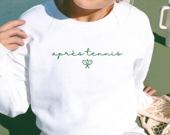 Apres Tennis Sweatshirt für Frauen Tennis Shirt Altes Geld Ästhetisches Sweatshirt Tennis Kapitän Geschenke Tennis Club Sweatshirt Tennis Team Shirts
