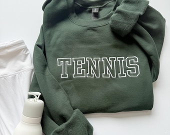Embroidered Tennis Sweatshirt For Women Tennis Pulli Tennis Club Sweatshirt Tennis Pullover Sweatshirt Tennis Sweater Apres Tennis