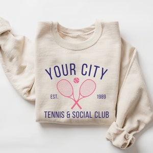 Moletom de tênis para mulheres Moletom de clube de tênis Apres Moletom de tênis Camisa de tênis Moletom estético de dinheiro antigo Presentes de capitão de tênis