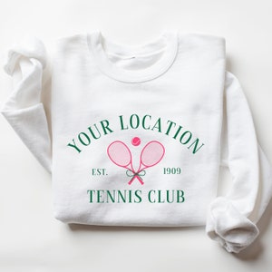 Moletom personalizado de clube de tênis, camisa de tênis, moletom de tênis après para mulheres, presentes de tênis para meninas, roupas de tênis, coisas preppy