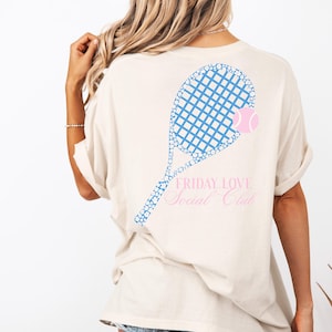 T-shirt de tennis pour femme T-shirt de l&#39;équipe de tennis du club de tennis T-shirt de tennis après-vente T-shirt de tennis femme Cadeaux de tennis T-shirt de tennis
