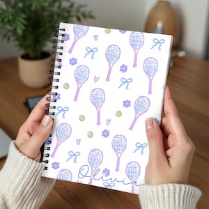 Personalized Tennis Journal Tennis Notebook Tennis Gifts Tennis Planner Tennis Captain Gifts Tennis Team Gift Tennis Senior Gift For Her