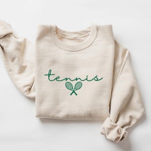 Embroidered Tennis Sweatshirt For Women Tennis Pulli Tennis Club Sweatshirt Tennis Pullover Sweatshirt Tennis Sweater Apres Tennis