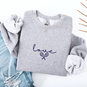Embroidered Tennis Sweatshirt For Women Tennis Sweater Apres Tennis Sweatshirt Embroidered Tennis Shirt Tennis Pullover Tennis Pulli