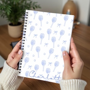 Personalized Tennis Journal Tennis Notebook Tennis Gifts Tennis Planner Tennis Captain Gifts Tennis Team Gift Tennis Senior Gift For Her