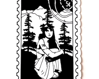 Sello adhesivo de vinilo impermeable inspirado en Lizzy, músico indie