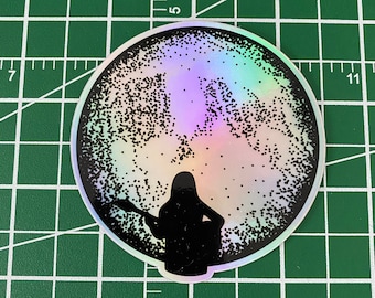 Pegatina de vinilo impermeable (normal u holográfica) de Phoebe Bridgers, músico independiente, Moon Song