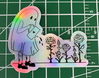 Pegatina de vinilo impermeable (normal u holográfica) de la cantante independiente Phoebe Bridgers, cantante de Garden Song Ghost.