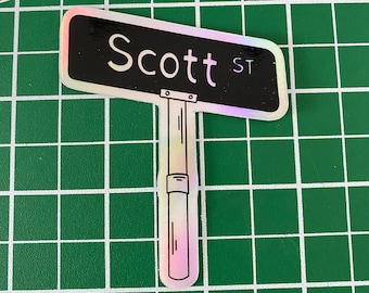 Pegatina de vinilo impermeable de Scott Street, Phoebe Bridgers, músico independiente (normal u holográfica)