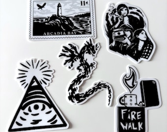 Paquete de pegatinas impermeables de vinilo inspiradas en el videojuego independiente Life is Strange (5 unidades)