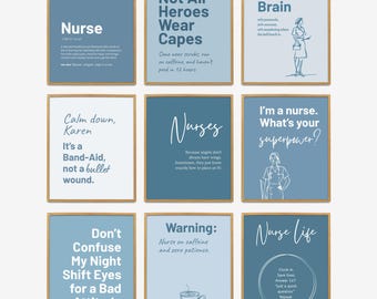 Nurse Office Wall Art, Funny Nurse Wall Decor, Nurse Affirmations Decoration, Medical Student Decor Bundle, Minimalist Boho Nurse Prints