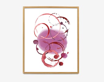 Arte mural de vino derramado, impresión estética de artículos de bar, decoración de pared de bar, impresión de regalo de sumiller, arte de vino para paredes, arte mural de cocina y restaurante