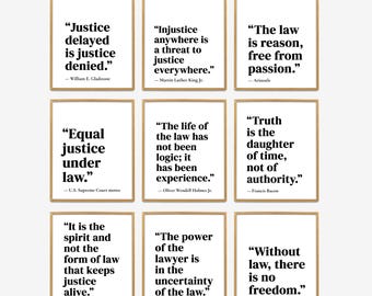 Law Justice Quotes Wall Art, Law Firm Office Wall Decor, Lawyer Office Decor, Attorney Gift, Law Graduation Office Prints, Legal Quotes