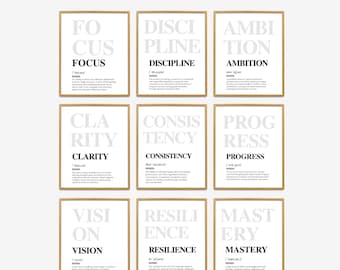 Professional Mindset Prints, Motivational Office Posters, Wall Art for Office Decor, Office Art Prints, Inspirational Quotes for Workplace