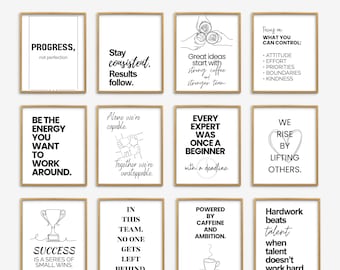 Motivational Office Posters, Motivational Wall Art for Office Decor Wall Art Set, Office Art Prints, Inspirational Quotes for Workplace