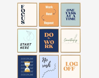 Home Office Posters Set, Motivational Wall Art for Work Office Decor Wall Art Set, Office Art Prints, Inspirational Quotes for Workplace