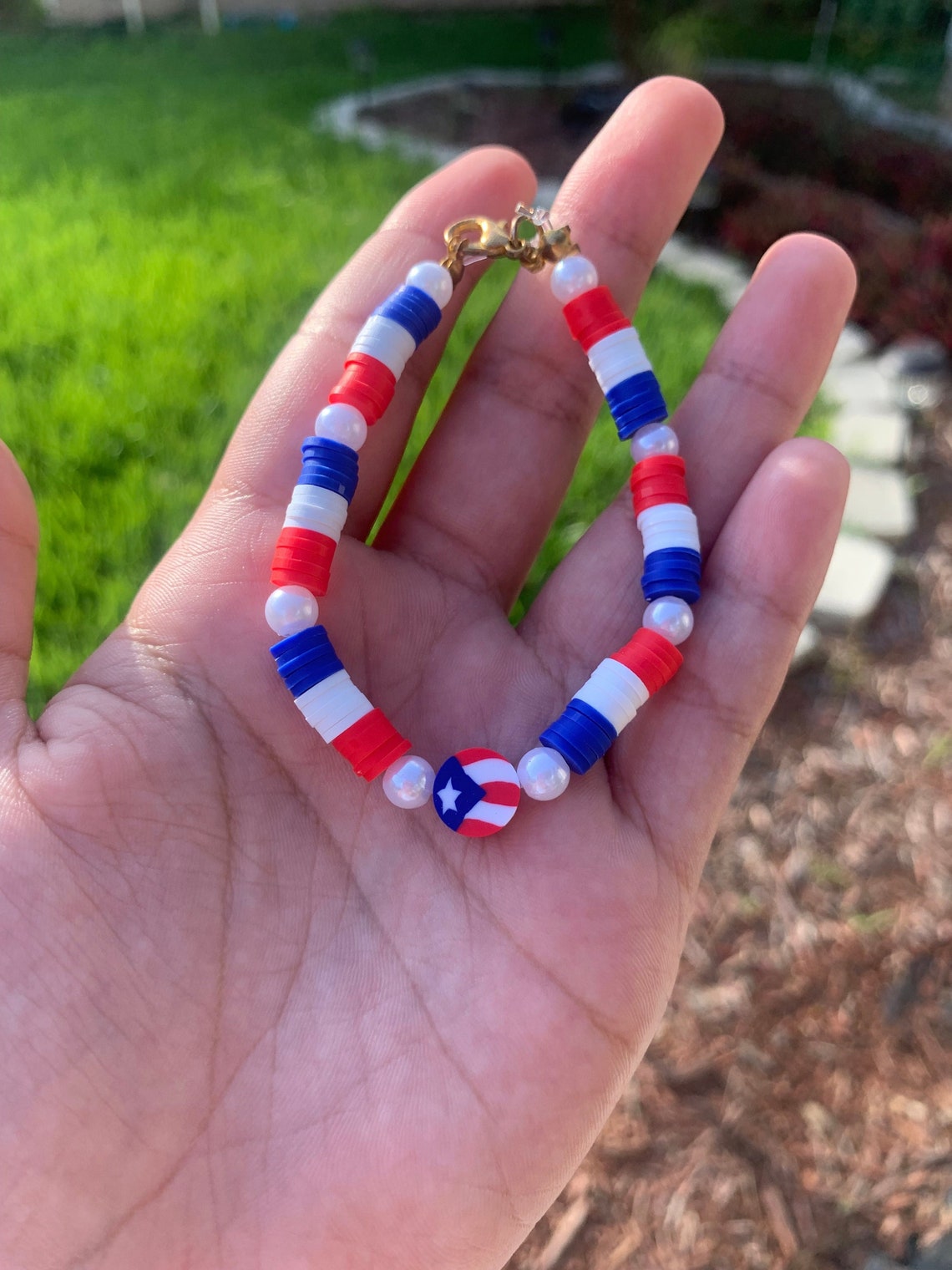 Puerto Rico Flag Clay Bead Braceletall the Same Size. Etsy