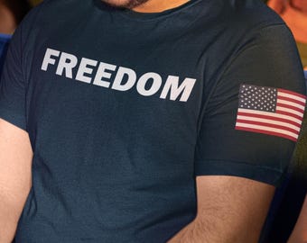 Charlie Kirk Freedom Shirt: Comfort Colors Shirt with USA Flag