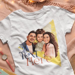 Personalized Cartoon Photo Shirt, Caricature Shirt, Custom Cartoon Tee, Family Cartoon Shirt, Cartoon Family Portrait Shirt, Photo to Print