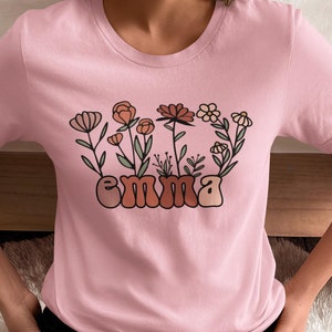 Personalized Wildflower Shirt: Custom Name Floral Tshirt