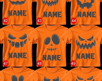 Personalized Pumpkin Face Halloween Shirt, Disney Family Matching