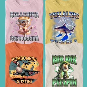 Italian Brainrot Shirt, Bombardino Crocodilo Shirt, Tralalero Tralala Shirt, Tung Tung Tung Sahur Tee, Brr Brr Patapim, Bombombini Guzzini