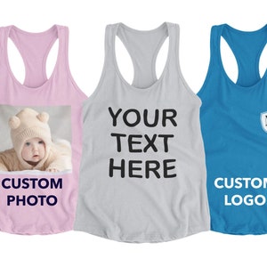 Personalized Racerback Tank Top: Custom Text, Photo, or Logo
