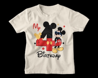 4th Birthday Boy Mickey Mouse Shirt, Disney Party