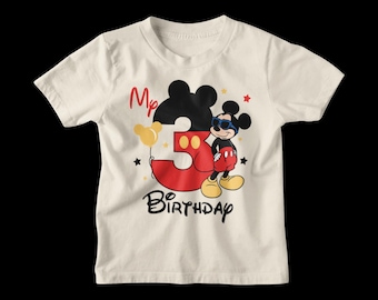 Mickey Mouse 3rd Birthday Boy T-shirt, Disney Party Shirt