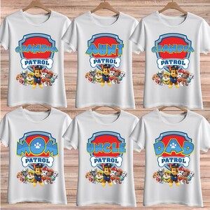 Custom Family Patrol Shirt, Personalized Patrol Birthday Tee, Mom Patrol Shirt, Dad Patrol Shirt, Family Matching Birthday Shirts