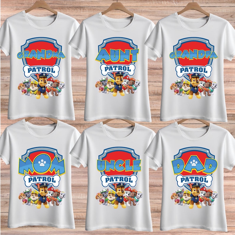 Custom Family Patrol Shirt, Personalized Patrol Birthday Tee, Mom Patrol Shirt, Dad Patrol Shirt, Family Matching Birthday Shirts