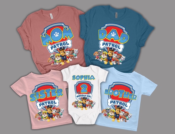 Personalized Patrol Birthday Shirt: Custom Family Matching Tees