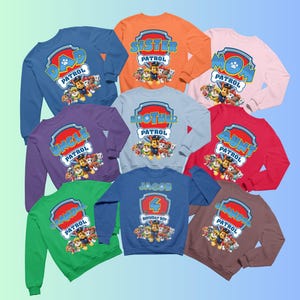 Personalized Patrol Birthday Sweatshirt, Custom Family Patrol Sweatshirt, Patrol Birthday Boy/Girl Shirt, Family Matching Birthday Sweater